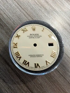 Original Rolex Datejust 36mm Zifferblatt Creme mit Gold Roman 16013 16233 16203 116233 - Bild 1 von 2
