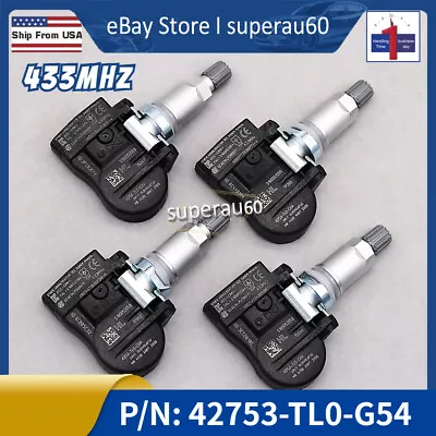 NUEVO 4 PIEZAS Sensor de presión de neumáticos para Honda Pilot Odyssey TPMS 42753-Tl0-G54 EE. UU. Foto 1 de 4