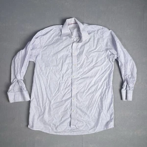 ETON Contemporary Dress Shirt Men Sz 17 Plaid Checks Casual Brown Career - Picture 1 of 7