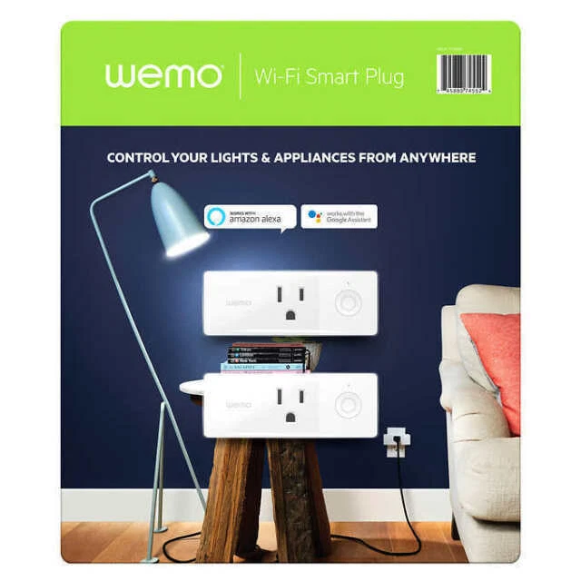 WeMo Mini Wi-fi Smart Plug 2-pack for Android 4.4 and IOS 9 or Higher