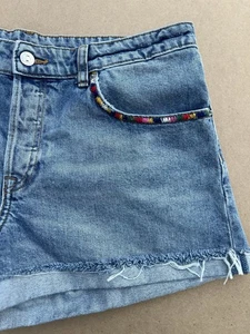 &Denim By H&M pantaloncino donna fidanzato taglia 8 orlo grezzo boho bordo tasca festival - Foto 1 di 12