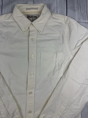 ¡En muy buen estado! Camisa Ruehl 925 Abotonada Manga Larga Peso Pesado Algodón Marfil Talla Grande Foto 1 de 4