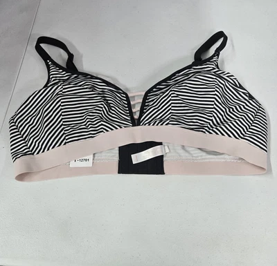 Sujetador Cacique Mujer 22/24 Negro Rayas Bralette Correa Malla Inalámbrica Foto 1 de 4