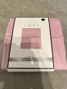 Next Luxe 300 thread count 100% cotton sateen pink bedding set king size BNWT - Picture 1 of 5