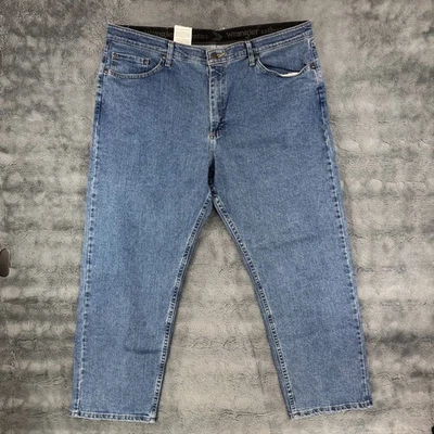 Pantalones de mezclilla Wrangler Authentics para hombre 38x29 azul calce relajado cómodo flexible nuevos con etiquetas Foto 1 de 4