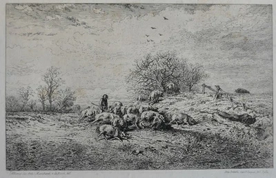 CHARLES JACQUES (1813-1894) EAU FORTE  IMPRIME CHEZ DELATRE  (1880)  /22 - Photo 1/2