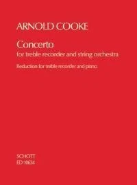 Recorder Concerto Arnold Cooke Piano Reduction Treble Recorder and String Orches - Image 1 of 4