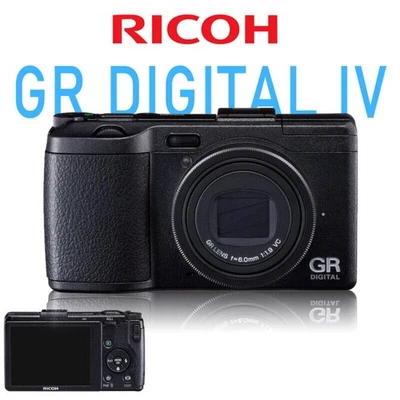 Ricoh GR Digital IV - 10.4MP, 28mm Equivalent, 4x Zoom, Black Camera - Image 1 of 4