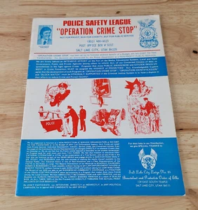 Police Safety League OPERATION CRIME STOP Booklet Salt Lake City ©1977 - Picture 1 of 5