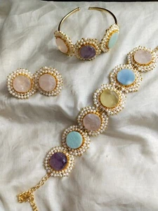 necklace multi stone ashion Jewelry Handmade  Gift For Her - Picture 1 of 2