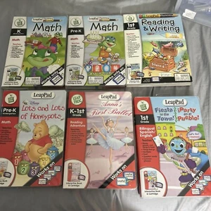 Leapfrog Leappad learning system Books & Cassettes.  Math, reading, and writing. - Picture 1 of 13
