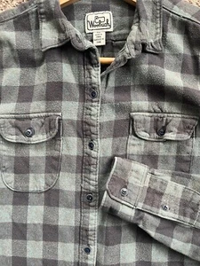 Woolrich Wool Flannel Shirt Womens Size Small Buffalo Check Green Black Vintage - Picture 1 of 9