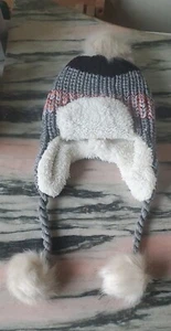 Cappello berretto invernale lavorato a maglia in pile sfocato foderato in pile per bambini ragazzi ragazze - Foto 1 di 3
