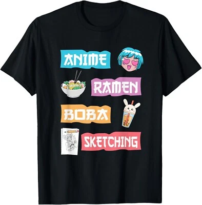 Anime Ramen Boba Sketching - Kawaii Anime Lover Merch Gift Unisex T-Shirt - Image 1 of 3