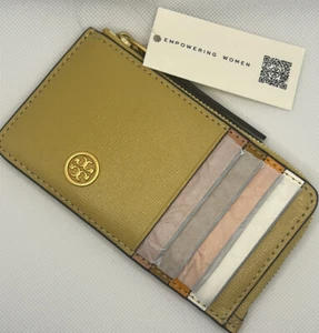 🐼💦 Tory Burch 🐼💦 Robinson Cuero Estuche para Tarjetas de Crédito Portatarjetas Cartera 🐼 D11 - Imagen 1 de 6