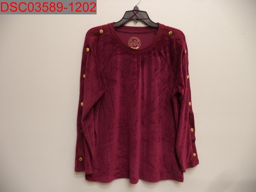 Nuovo con etichette Felpa donna Michael Kors maglione bordeaux Gol Snaps taglia L