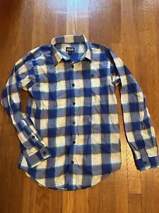 Patagonia Organic Langarmhemd Pima Cotton Herren blau kariert XS - Bild 1 von 3