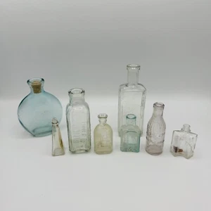 Vintage Glass Bottle Lot Small Holtz Clam Wash Amsco Hires Mentho Laxene Kemp - Picture 1 of 15