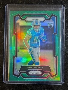 SAM LaPORTA - 2023 Panini Prizm RC GREEN PRIZM - #332 Detroit Lions Rookie Card - Picture 1 of 2