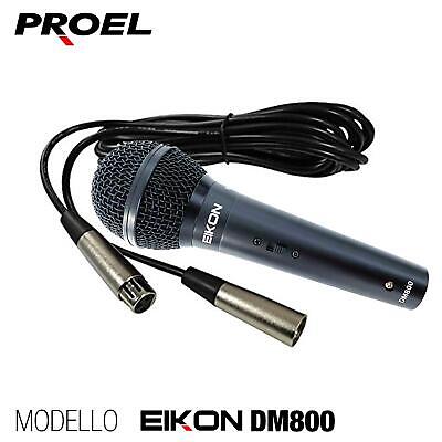 Proel EIKON DM800 Microfono Dinamico X Voce Canto Karaoke + Cavo Cannon XLR 5mt. • 19.90€