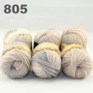 6Balls x 50g Chunky DIY Needle crafts Hand-Woven Knitting Scores Wool Yarn 05 - Picture 1 of 16
