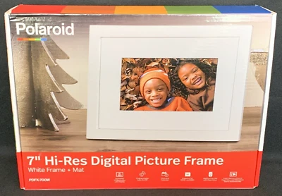 Polaroid PDFX-700W 7" Hi-Res Digital Picture Frame White Mat 1024x600 HD - Image 1 of 4