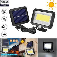 100COB LED Solar Motion Sensor Light Outdoor Garden Security Lamp Floodlight