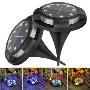 4x 12 LED Solar Buried Lamp In-Ground Recessed Light Outdoor Garden Lawn Pathway - Foto 1 di 31