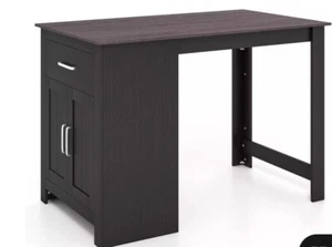 Counter Height Table Rectangular Pub Dining Table Kitchen Bar Table with Storage - Picture 1 of 3