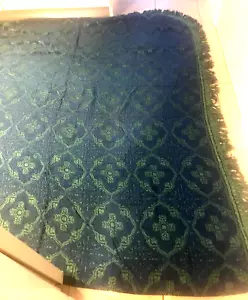 VINTAGE RETRO 1960's-70's SINGLE/DOUBLE THROW RUG BROCADE BEDSPREAD - Picture 1 of 5
