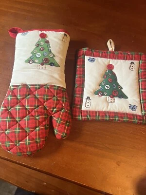 Juego de almohadilla caliente y horno vintage para árbol de Navidad de vacaciones Foto 1 de 4