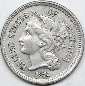 1872 Three Cent Nickel, beautiful original unc. in a pleasing high grade. - Picture 1 of 3