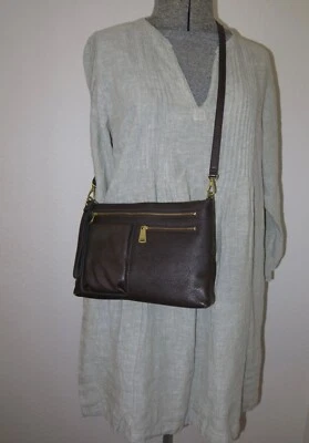 BOLSO BANDOLERA BOLSO DE MANO FOSSIL CUERO MARRÓN PIPER ZB6927 Foto 1 de 4