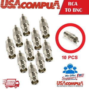 10 BNC Female to RCA Male Coax RG59 Cable Connector Adapter 4 CCTV camera