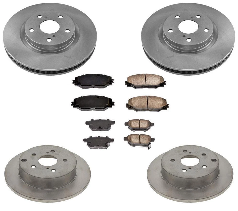 Rotores de freno de disco delanteros traseros pastillas de freno de cerámica para Toyota Prius V SOLO 12-17 Foto 1 de 1