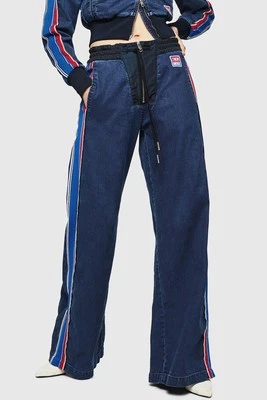 DIESEL D-Erinn-NE-J 069HP Women's Jeans W29 Jogg Wide Fit Drawstring Blue Cotton - Image 1 of 4