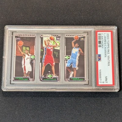 Lebron James / Chris Kaman / Carmelo Anthony 2003 Topps Rookie Matrix PSA MINT 9 - Image 1 of 2