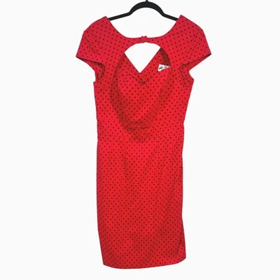 Vestido Hell Bunny Rojo Negro Lunares Movible Retro Pinup Rockabilly Glam L Foto 1 de 4