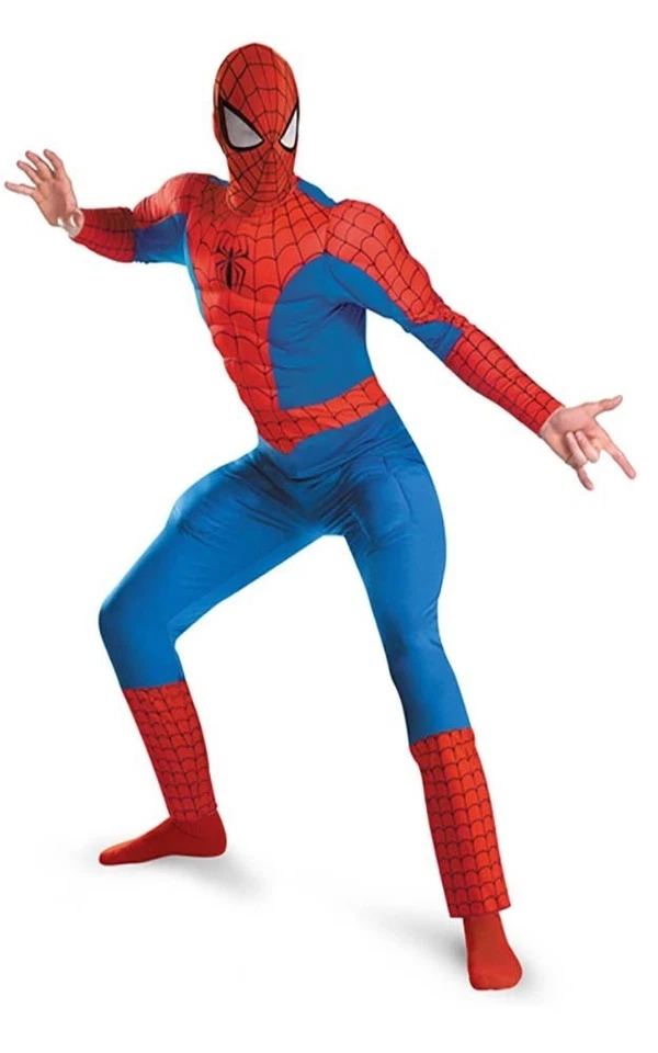 DISFRAZ DE HALLOWEEN SPIDERMAN DELUXE MUSCLE SUPERHÉROE PARA HOMBRE ADULTO MÁS DISFRAZ Foto 1 de 2