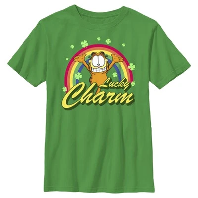 Boy's Garfield St. Patrick's Day Lucky Charm T-Shirt - Image 1 of 2
