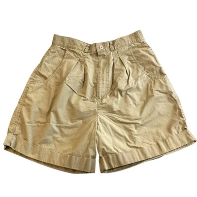 复古女式 Columbia 超高腰袖口下摆野生动物园短裤小麦 10 码 — 第 1/4 张图片