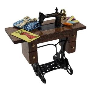 Chadwick Miller Vintage NOS Dollhouse Miniature Sewing Machine with Accessories - Picture 1 of 15