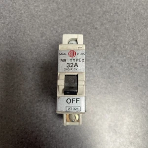 BILL 32 AMP TYPE 2 M9 MCB CIRCUIT BREAKER 2T321 MEM Eaton 32A B32 Single Phase - Picture 1 of 6