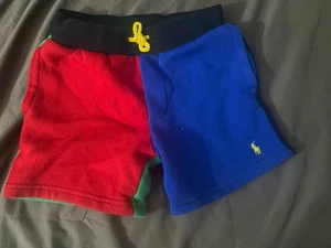 Polo Ralph Lauren Kids Color Block Pony Sweat Shorts Size 4/4t Pockets - Picture 1 of 6