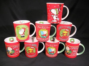 Peanut Character Christmas Cups Mugs Set of 8 - Picture 1 of 11