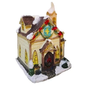 Dekoratives Winterhaus mit Beleuchtung, handbemalt (Haus_3) - Bild 1 von 4