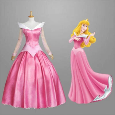 Sleeping Beauty Princess Aurora Pink Adult Cosplay Costume Halloween Party Dress - Image 1 of 4