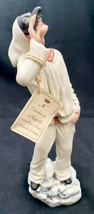 RARA FIGURA DE PORCELANA NAPOLITANA CAPODIMONTE, MÁSCARA DE POLLO NEGRA, con ETIQUETA, Exc. - Imagen 1 de 9