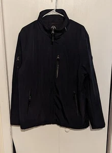 Tumi T Tech Softshell Jacket Mens Size M Navy Blue Full Zip Insulated Logo - Picture 1 of 22