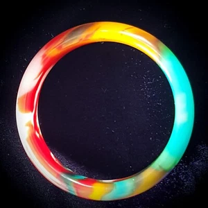 Bracciale fatto a mano 100% naturale Boi multicolore AAA JADE giadeite ø61-64mm donna - Foto 1 di 11